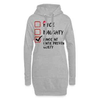 Freches nettes unschuldiges, lustiges Weihnachtsgeschenk - Hoodie-Kleid - Grau meliert - Vorne