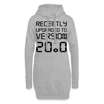 20. Geburtstag - Hoodie-Kleid - Grau meliert - Vorne