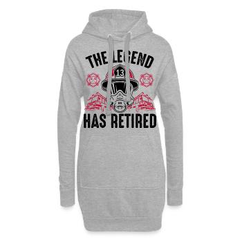 Feuerwehrmann geht in Rente, Rentner Feuerwehr - Hoodie-Kleid - Grau meliert - Vorne