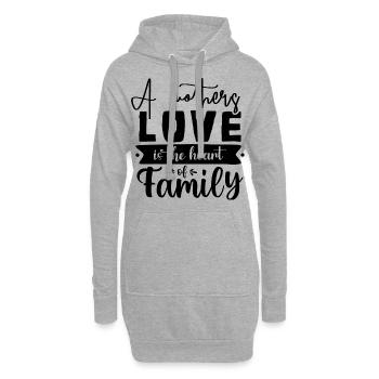Eine Mutter ist das Herz der Familie - Hoodie-Kleid - Grau meliert - Vorne