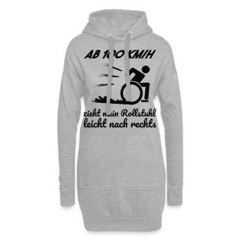 Rollstuhl Rollstuhlfahrer Spruch Geschenkidee - Hoodie-Kleid - Grau meliert - Vorne