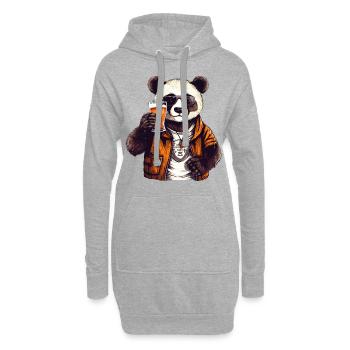 Panda Beer Beer Bear Funny Humor Party Celebrate - Sweat-shirt à capuche long Femme - gris chiné - Devant