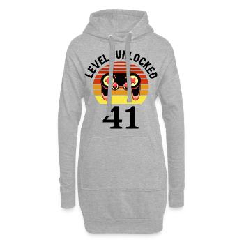 Level 41 unlocked 41 Geburtstag 41 Jahre alt - Hoodie-Kleid - Grau meliert - Vorne