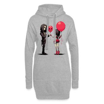 Amour gothique - Sweat-shirt à capuche long Femme - gris chiné - Devant