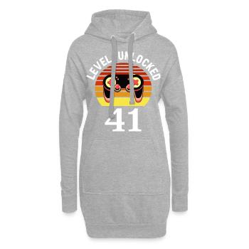 Level 41 unlocked 41 Geburtstag 41 Jahre alt - Hoodie-Kleid - Grau meliert - Vorne