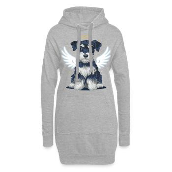 Niedlicher Zwergschnauzer mit Sonnenblumen - Hoodie-Kleid - Grau meliert - Vorne