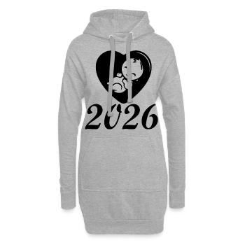 Heartfelt Baby 2026 Porte-bonheur - Sweat-shirt à capuche long Femme - gris chiné - Devant