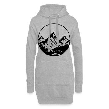 Berge Symbol Mountains - Hoodie Dress - heather grey - Front