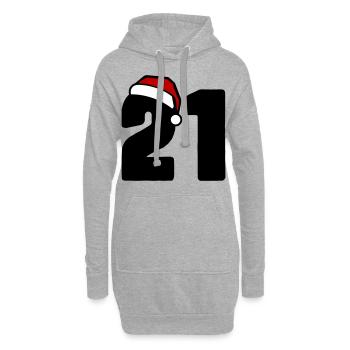 21 Numéro Noël - Sweat-shirt à capuche long Femme - gris chiné - Devant