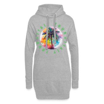 Italien Tour Urlaub Plame Bunt - Hoodie-Kleid - Grau meliert - Vorne