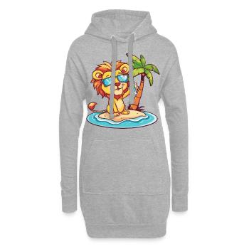 Vacances d’été à la plage Leo - Sweat-shirt à capuche long Femme - gris chiné - Devant