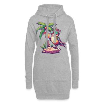 colibri oiseau vacances d’été à la plage - Sweat-shirt à capuche long Femme - gris chiné - Devant