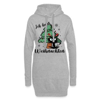 Ich Hasse Weihnachten Katze Weihnachtsbaum - Hoodie-Kleid - Grau meliert - Vorne