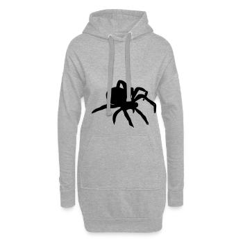 Araignée - Sweat-shirt à capuche long Femme - gris chiné - Devant