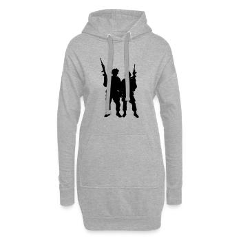 Militär Einheit Army Armee Weihnachten Geschenk - Hoodie-Kleid - Grau meliert - Vorne