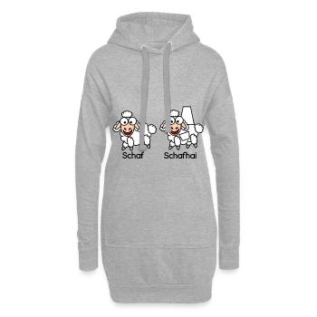 Schaf vs Schafhai #Schafmania - Hoodie-Kleid - Grau meliert - Vorne