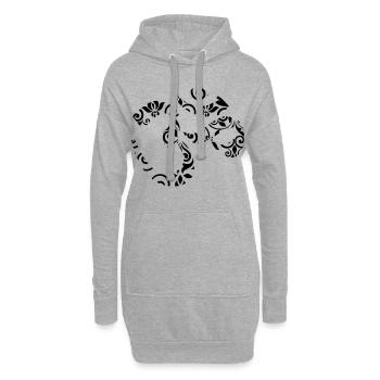Om Ornament - Hoodie-Kleid - Grau meliert - Vorne