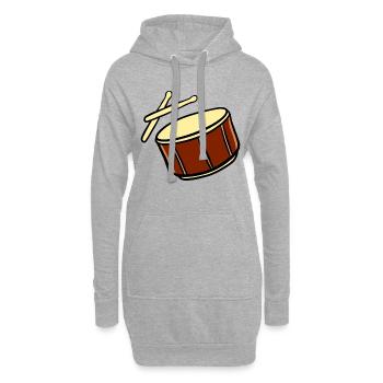 Trommel mit Schläger - Hoodie-Kleid - Grau meliert - Vorne