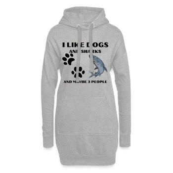 I LIKE DOGS AND SHARKS - Hoodie-Kleid - Grau meliert - Vorne