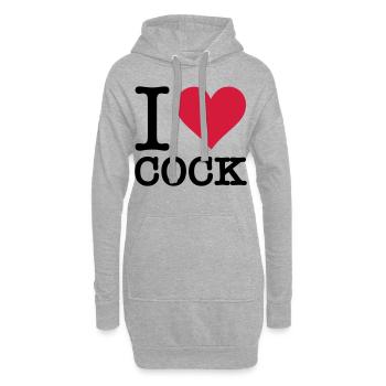 Ich liebe Schwanz - Hoodie-Kleid - Grau meliert - Vorne