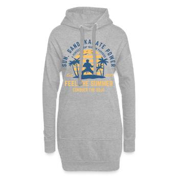 Karate summer on the beach under palm trees - Hoodie Dress - heather grey - Front