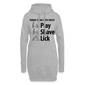 Les choses que vous pouvez faire avec une chatte. - Sweat-shirt à capuche long Femme - gris chiné - Devant