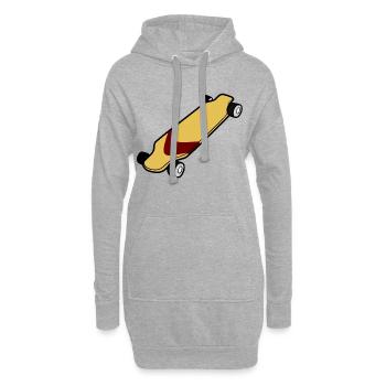 Ein schönes Longboard - Hoodie-Kleid - Grau meliert - Vorne