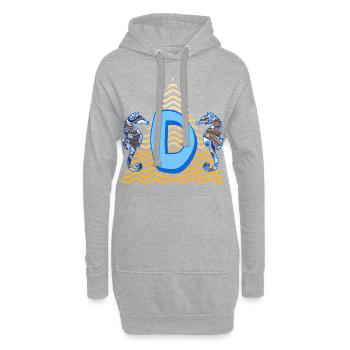 hippocampe e 262 d - Sweat-shirt à capuche long Femme - gris chiné - Devant