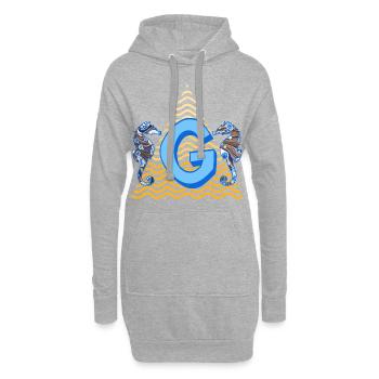 Hippocampe E 262 g - Sweat-shirt à capuche long Femme - gris chiné - Devant