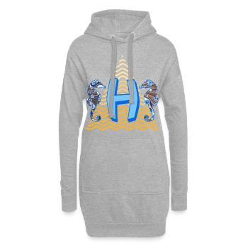 Hippocampe e 262 h - Sweat-shirt à capuche long Femme - gris chiné - Devant
