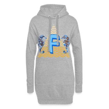 Hippocampe E 262 f - Sweat-shirt à capuche long Femme - gris chiné - Devant