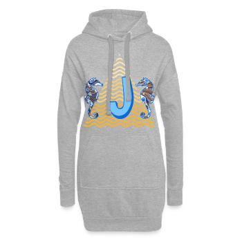 Hippocampe E 262 J - Sweat-shirt à capuche long Femme - gris chiné - Devant