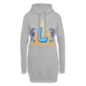 Hippocampe E 262 l - Sweat-shirt à capuche long Femme - gris chiné - Devant