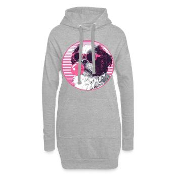 Shi tzu Sunglasses Pink Bubblegum - Hoodie Dress - heather grey - Front