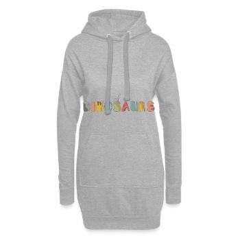 Dinosaurier Dino - Hoodie-Kleid - Grau meliert - Vorne