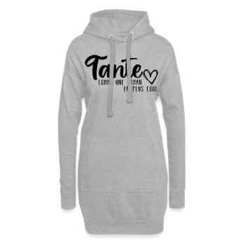 Tante comme une maman cool humour tata cadeau - Sweat-shirt à capuche long Femme - gris chiné - Devant
