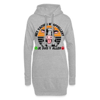 Meine Kühe nennen mich Humor Bauer Geschenk - Hoodie-Kleid - Grau meliert - Vorne