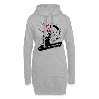Trash Polka - mein Leben, meine Entscheidungen - Hoodie-Kleid - Grau meliert - Vorne