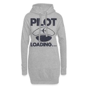 Flugzeug Pilot Fliegen Ausbildung I Geschenk - Hoodie-Kleid - Grau meliert - Vorne