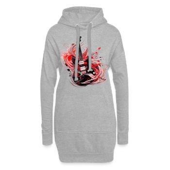 E-Gitarre Gitarre Gitarrist Musik Instrument Rock - Hoodie-Kleid - Grau meliert - Vorne