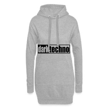 Techno - techno music - dark techno - Schriftzug - Hoodie-Kleid - Grau meliert - Vorne