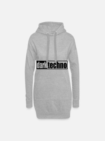 Techno - techno music - dark techno - Schriftzug - Hoodie-Kleid - Grau meliert