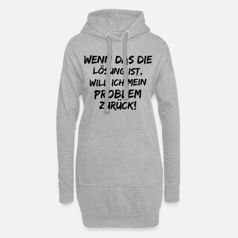 Problem zurück - Hoodie-Kleid - Grau meliert
