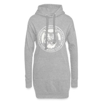Cat hate fashism - Hoodie-Kleid - Grau meliert - Vorne