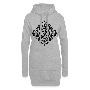 Résonance cosmique : le Om sacré - Sweat-shirt à capuche long Femme - gris chiné - Devant