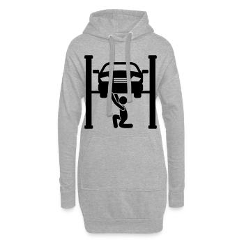 Kfz Auto Werstatt Symbol Mechaniker - Hoodie-Kleid - Grau meliert - Vorne