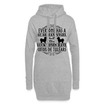 Anges Coton De Tuléar - Sweat-shirt à capuche long Femme - gris chiné - Devant