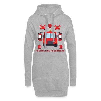 Pompier volontaire des pompiers (idée cadeau) - Sweat-shirt à capuche long Femme - gris chiné - Devant