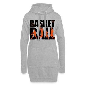 basketball 4_2c - Sweat-shirt à capuche long Femme - gris chiné - Devant
