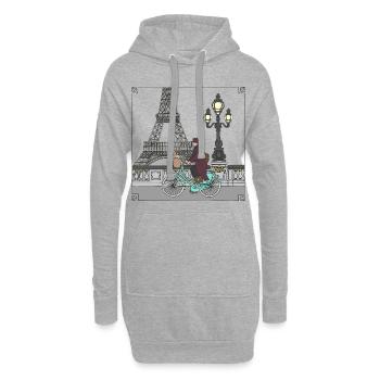 Paris Frankreich Kultur Reisen - Hoodie-Kleid - Grau meliert - Vorne
